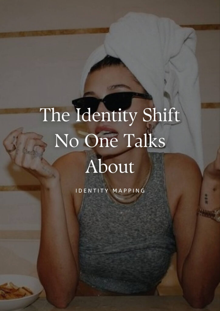 A woman in a quiet reflective moment, symbolizing identity growth and becoming your future self.