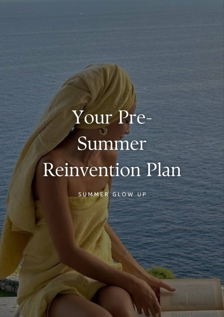 A soft, minimal self-care and lifestyle scene representing a glow-up routine and personal growth.