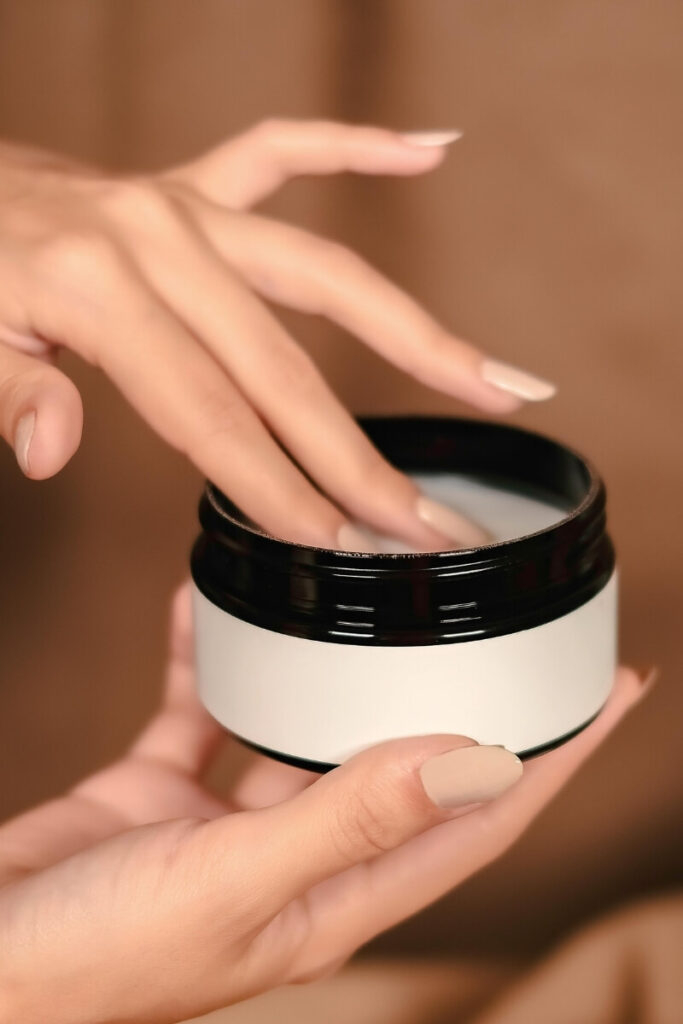 Moisturizing face cream being applied to nourish and protect the skin barrier