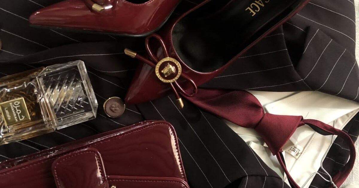 Femme fatale outfit flat lay