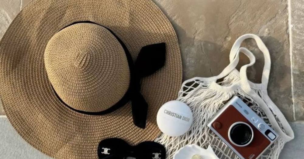 Neutral vacation flatlay